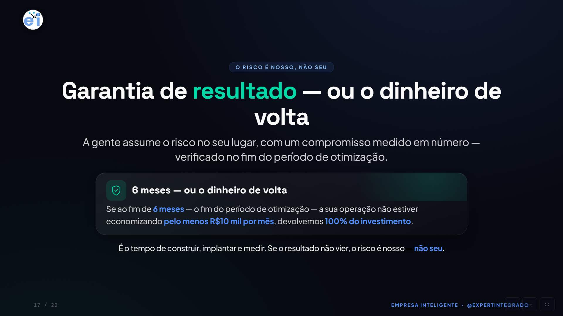 Empresa Inteligente — Garantia de resultado ou o dinheiro de volta